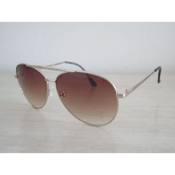 GUESS GF0399 Women's Gold/Gradient Brown Aviator Fashion Sunglasses - Picture 3 of 9